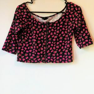 Forever 21 zip up crop top